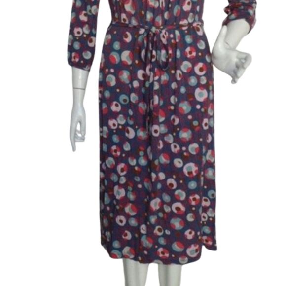 BODEN Dress, 10, Jersey, Multicolor circles/Polka dots, sash, 3/4 sleeves - Picture 9 of 15